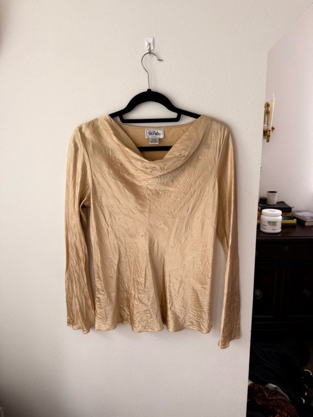 Vintage Bob Mackie 100% Silk Blouse with gems